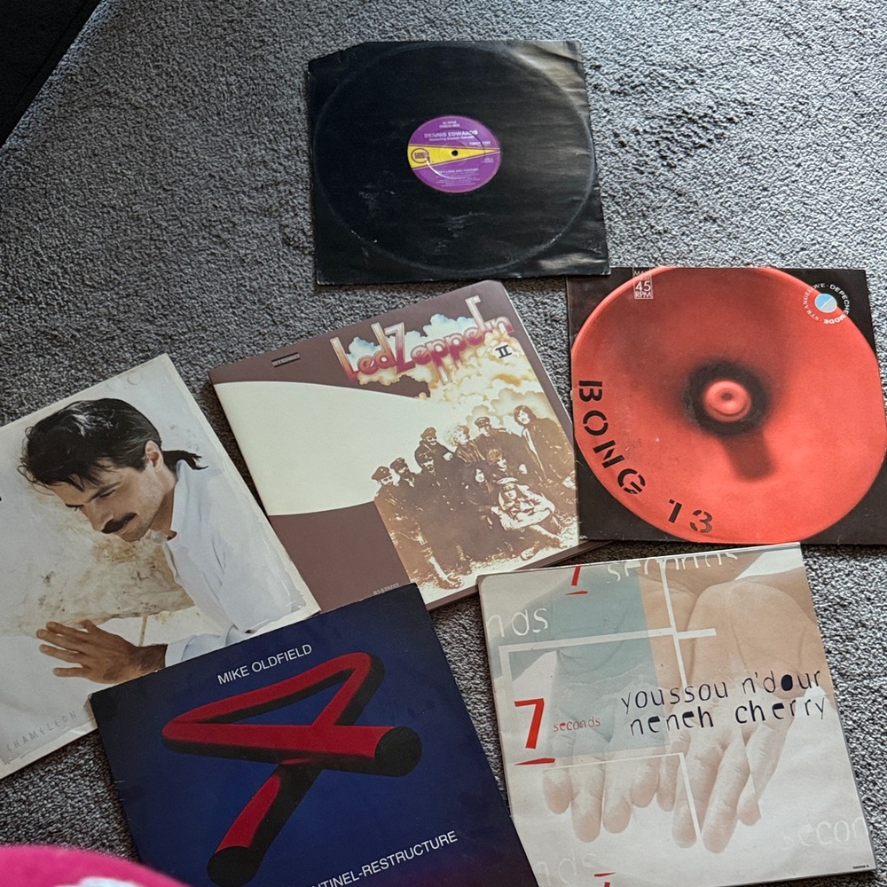 Vinyl Record Collection with Various Artists